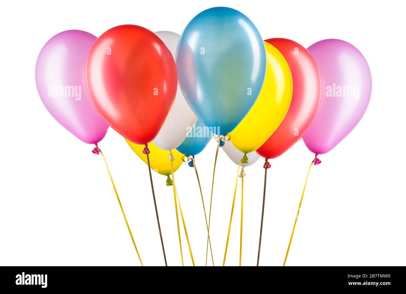 Set of multicolored helium balloons. Element of decor…