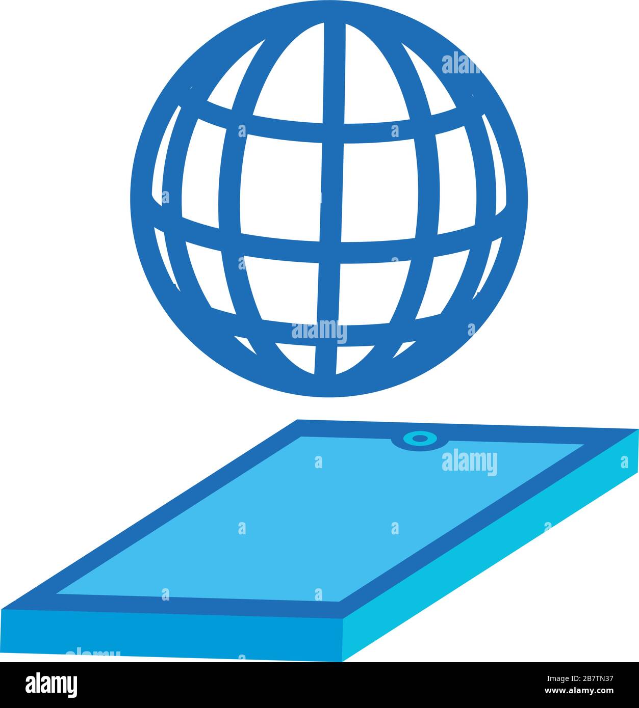 smartphone with sphere browser isometric style icon Stock Vector Image ...