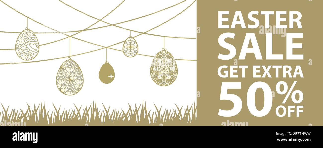 Easter hanging eggs Stock Vector