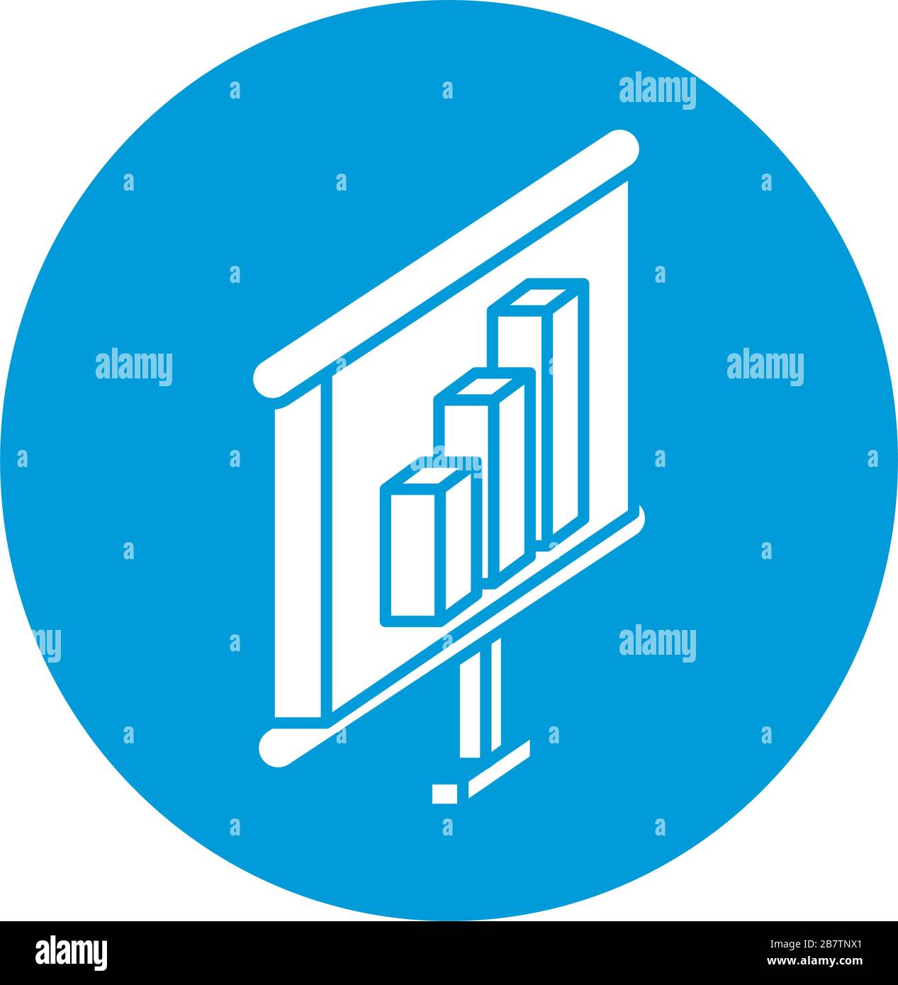 desktop with statistics bars block style icon Stock Vector