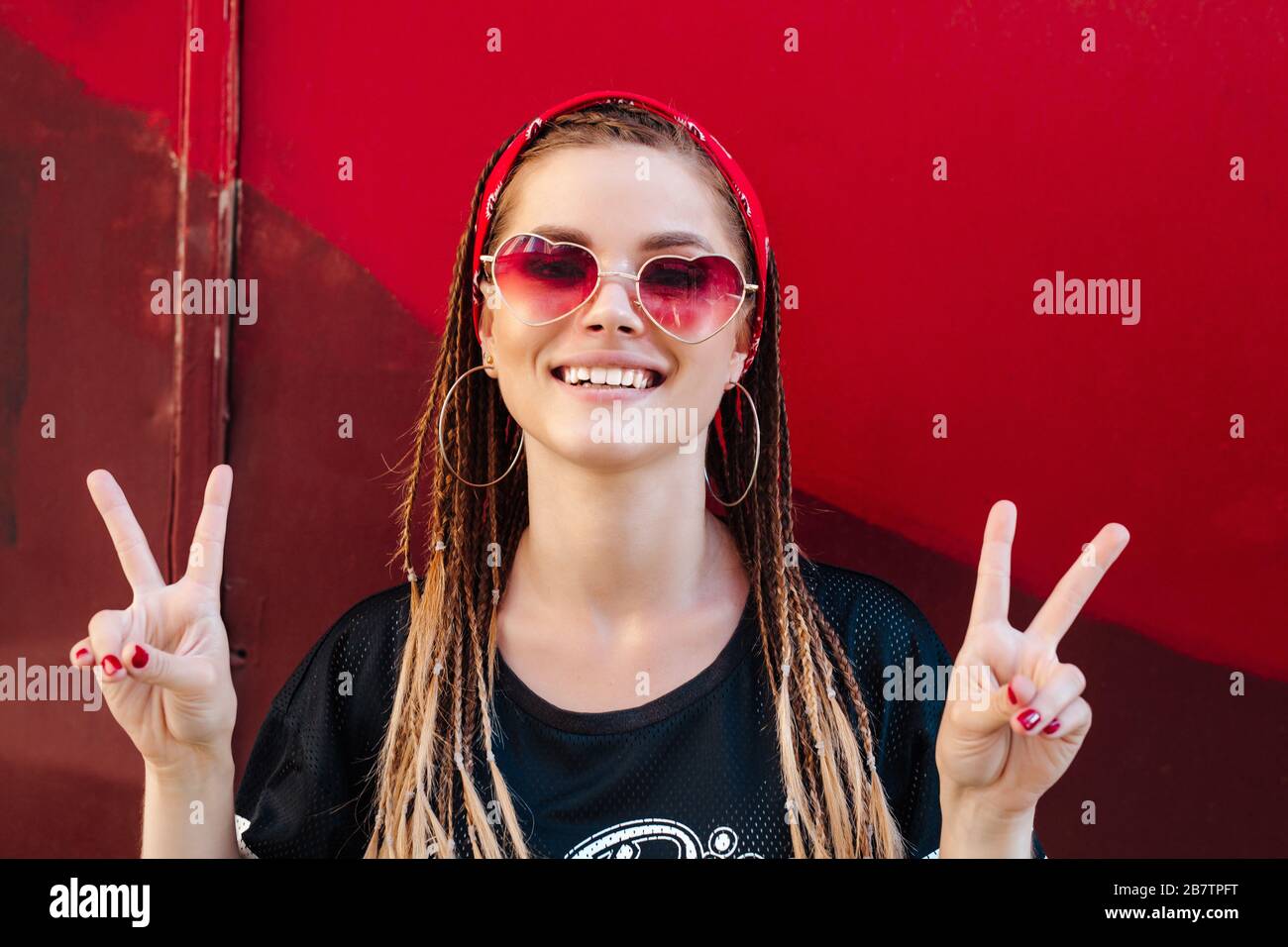 Red bandana woman hires stock photography and images Alamy
