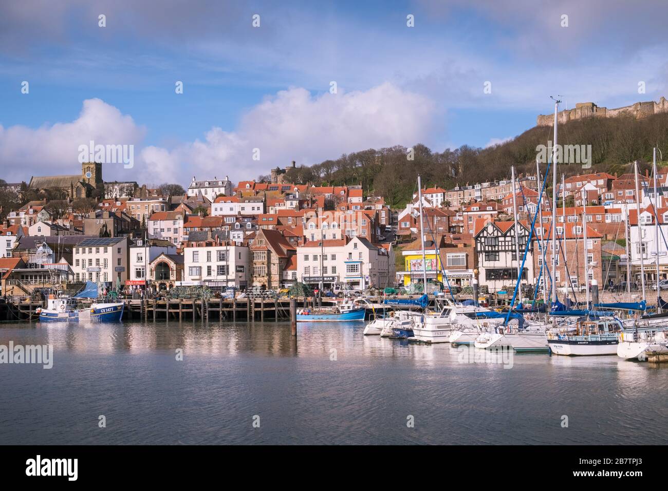 Scarborough harbour, a traditional seaside town on the north Yorkshire coast, England, UK Stock Photo