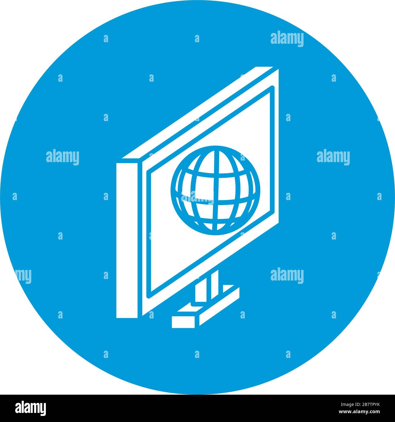 desktop with sphere browser block style icon Stock Vector Image & Art ...