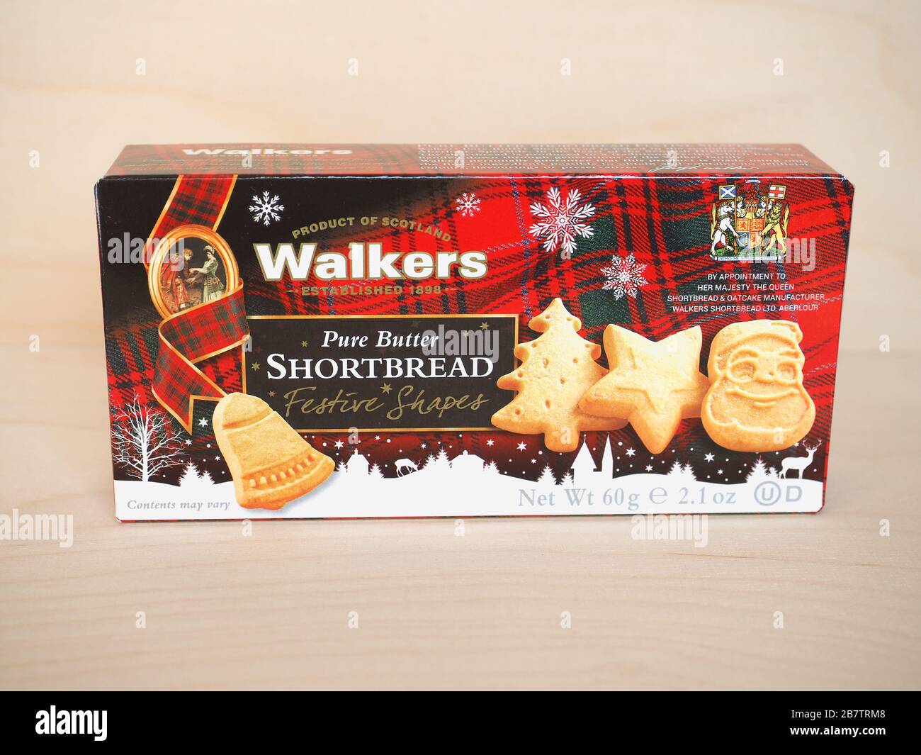 ABERDEEN, UK - CIRCA MARCH 2020: Walkers packet of pure butter shortbread biscuits Stock Photo