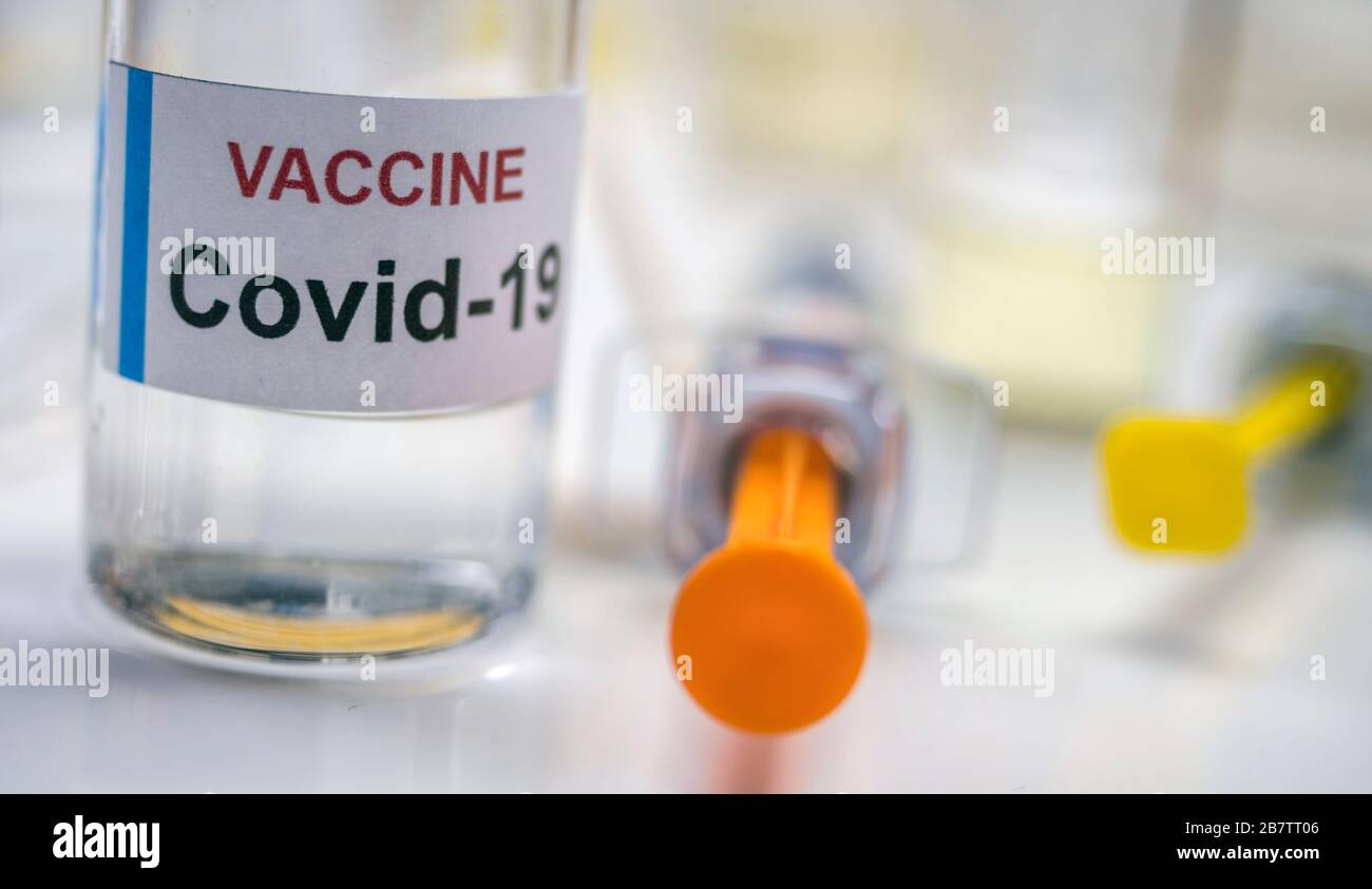 Covid-19 Coronavirus vaccine in a hospital , conceptual image Stock Photo