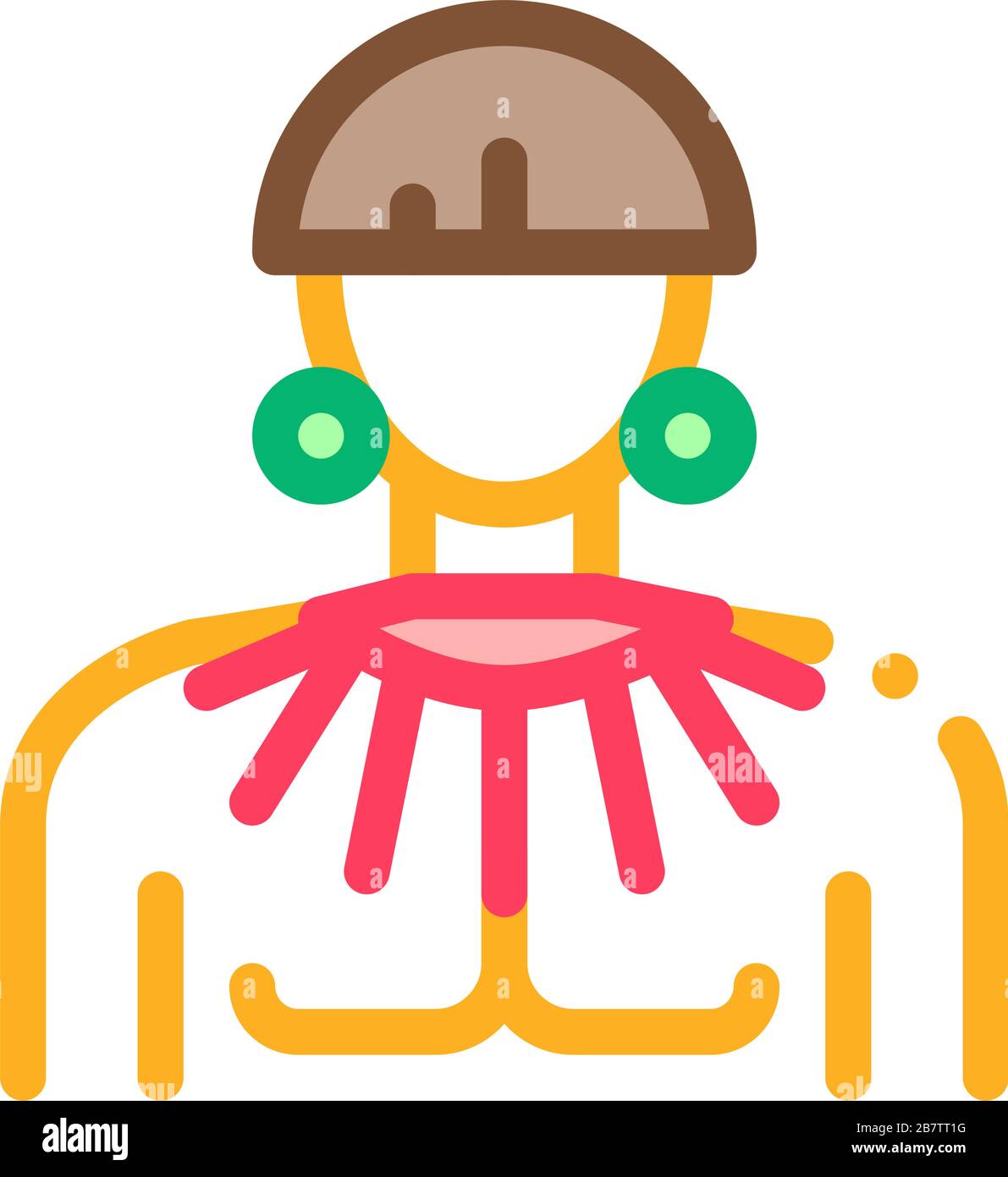 Young Aztec Man Icon Vector Outline Illustration Stock Vector