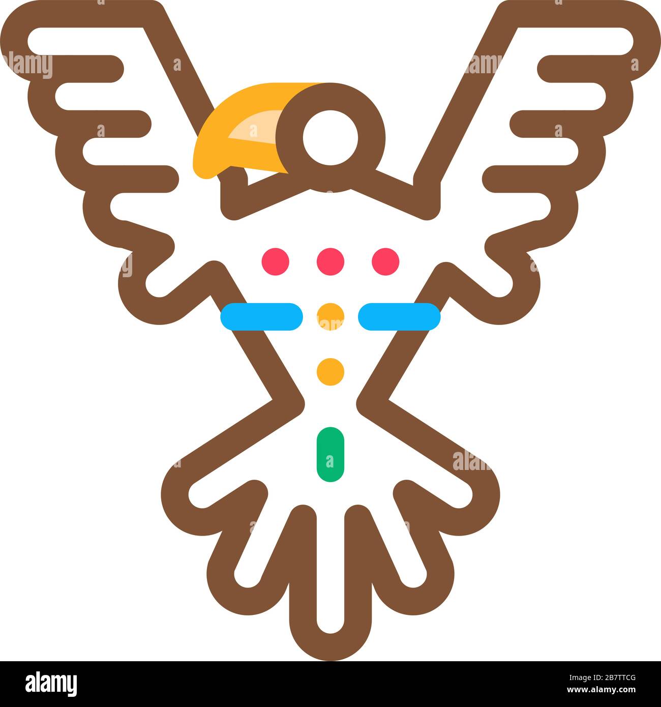 Sacred Totem Bird Icon Vector Outline Illustration Stock Vector