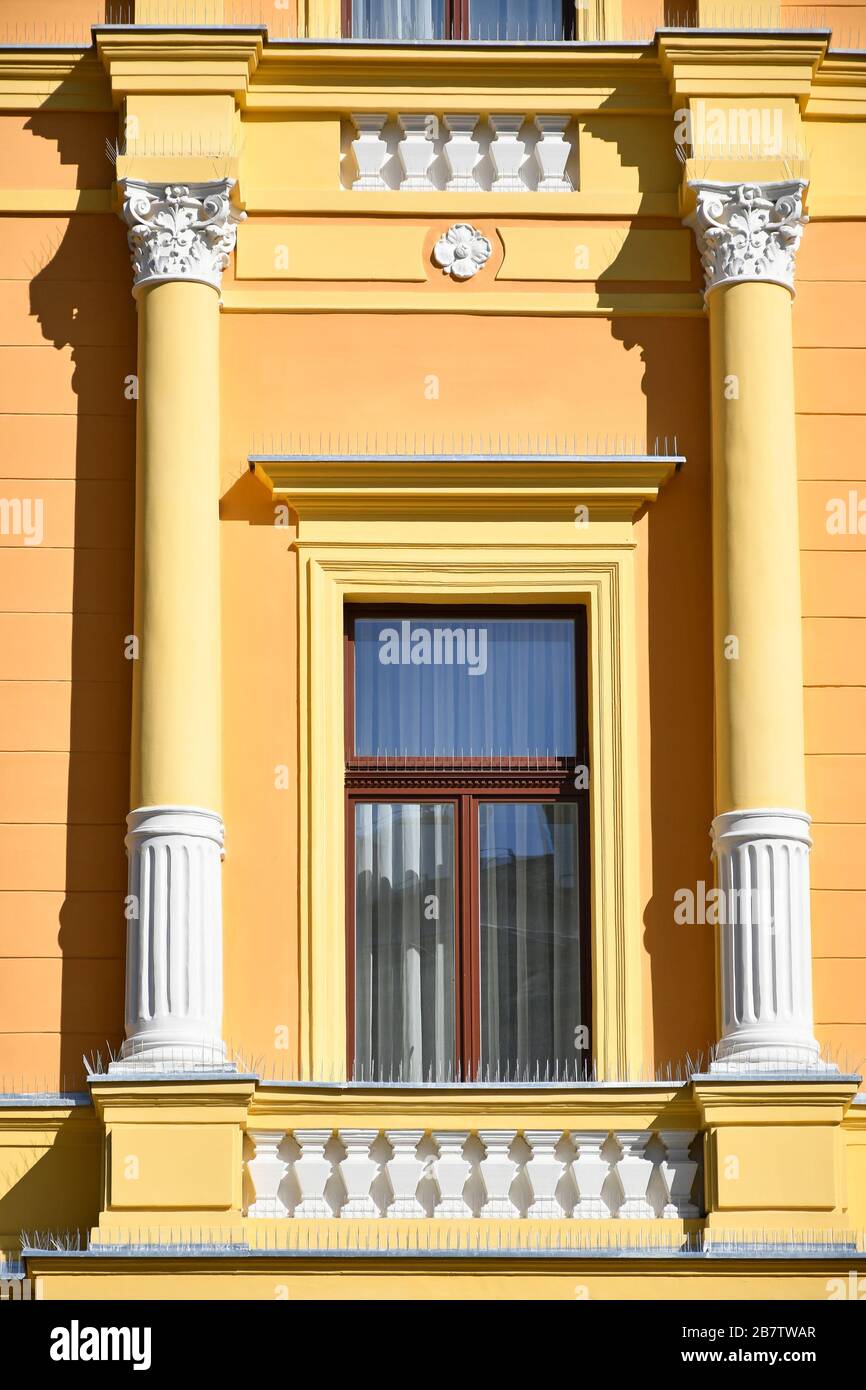 Wall and window of an old restored building Stock Photo - Alamy