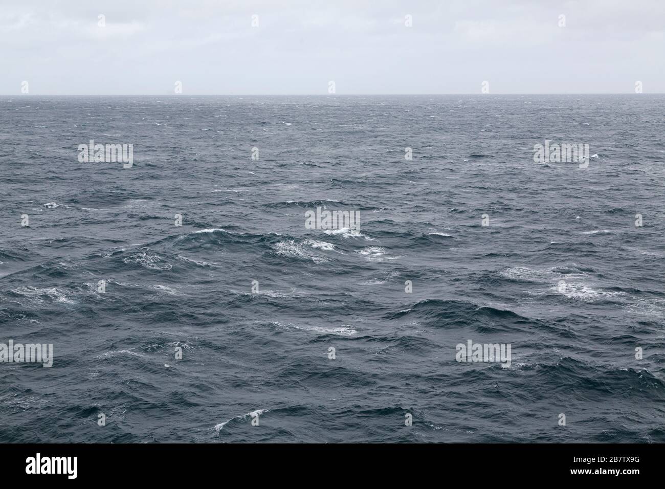 The North Sea in international waters. Waves are tipped by white caps. Stock Photo