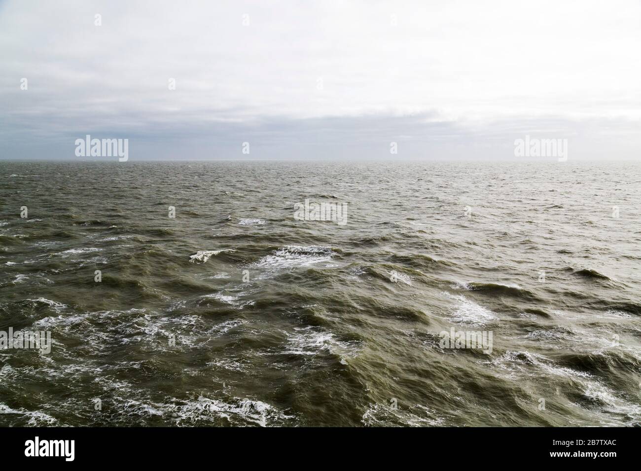 The North Sea in international waters. Waves are tipped by white caps. Stock Photo