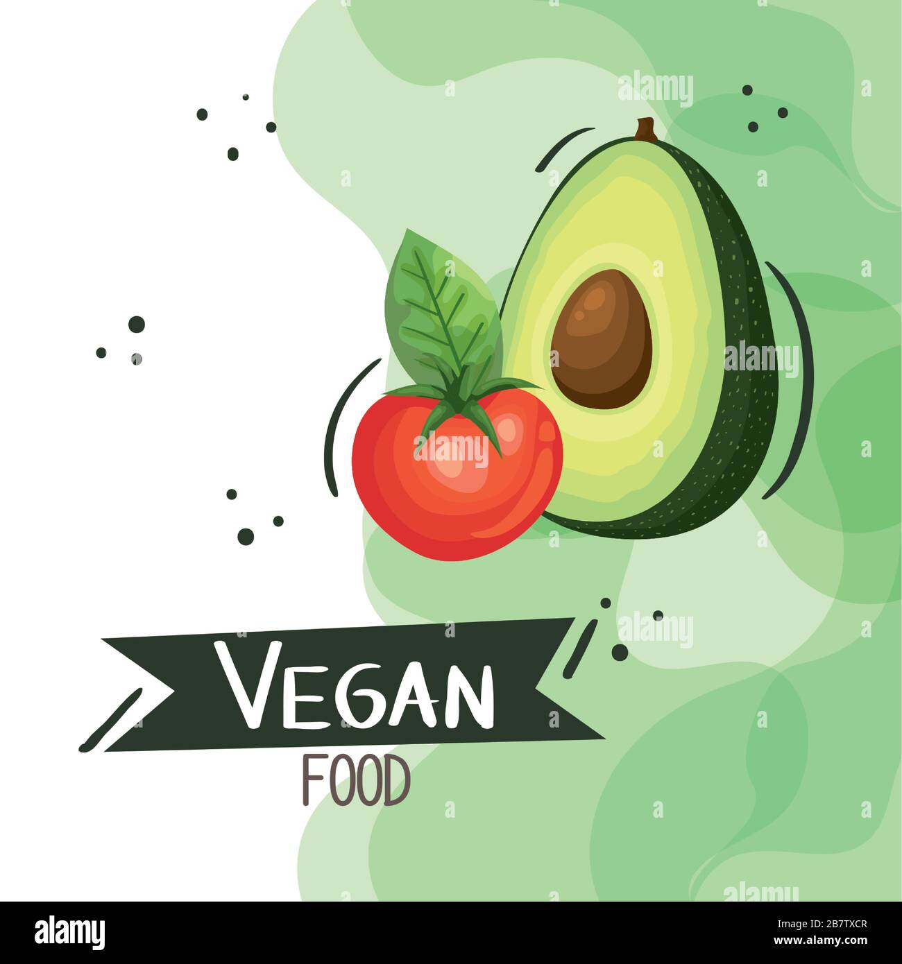 vegan food poster with tomato and avocado Stock Vector Image & Art - Alamy