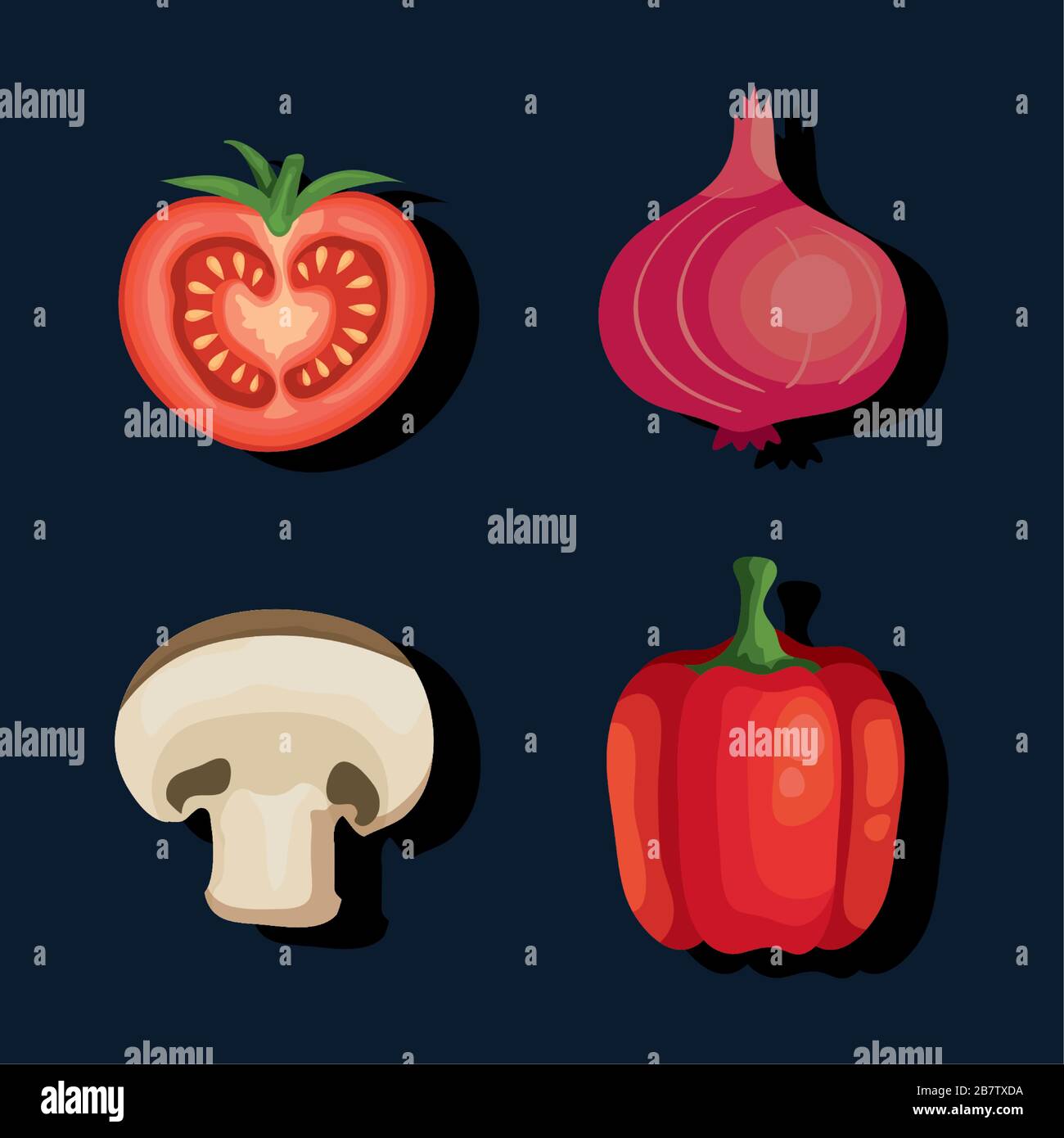 set of healthy and fresh vegetables Stock Vector Image & Art - Alamy
