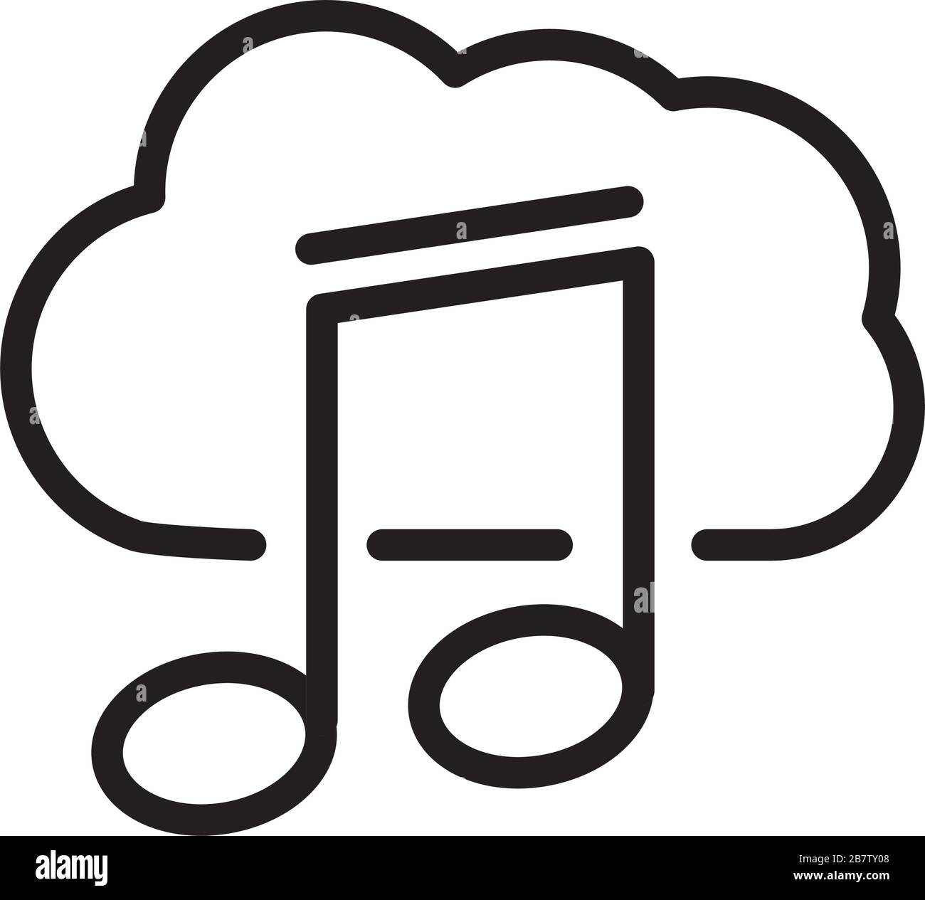 music note cloud computing storage sound line style icon vector ...