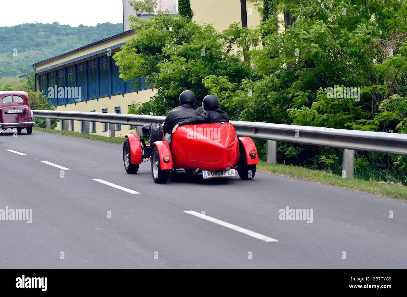 Eisenstadt, Austria - May 14th 2011: Bugatti Typ 40 on 8th Oldtimer rallye - a yearly competition for vintage cars on special stage over Stotzinger Be Stock Photo