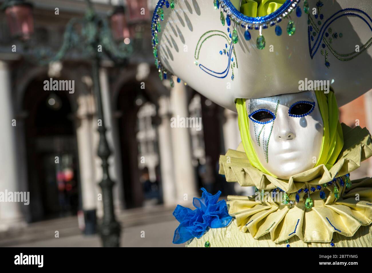 VENICE, ITALY - Febrary 21 2020: The masks of the Venice carnival 2020 Stock Photo