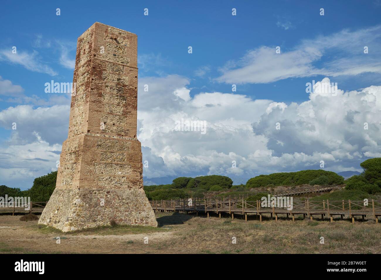 Torre Ladrones, Cabopino - Dunas de Artola, Marbella, Costa del Sol, Andalusia, Spain. Stock Photo
