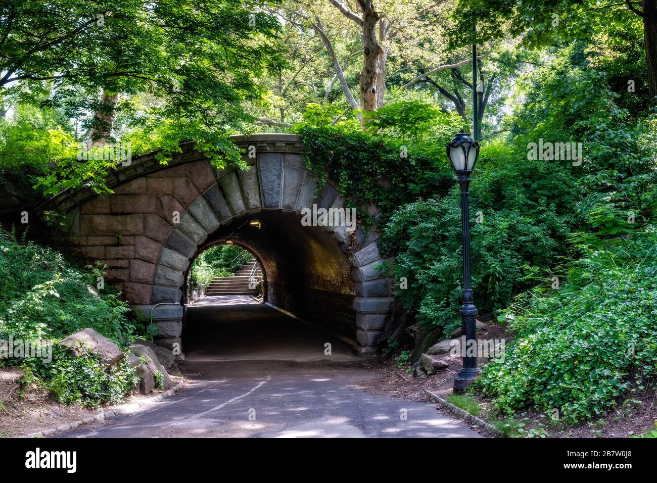 arch and tunnel in Central Park, New York City, famous place of NYC