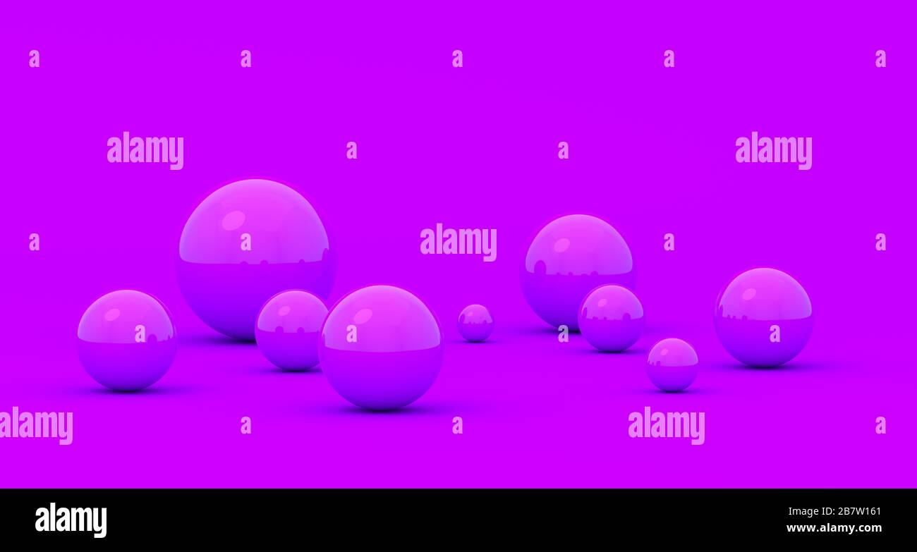 Abstract 3d render of spheres, composition with geometric shapes ...