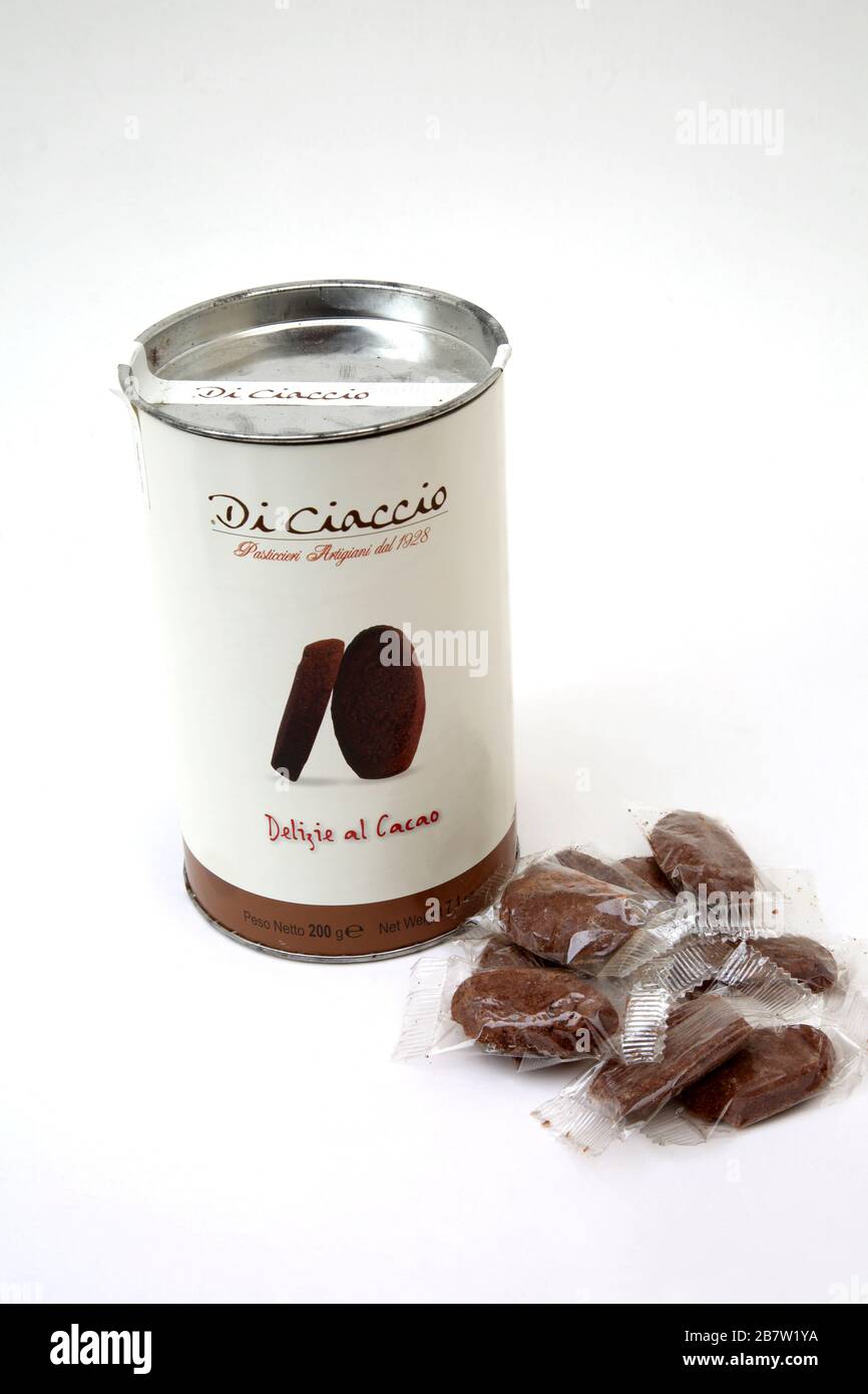 Di Ciaccio Delize al Cacao (Cocoa Delight) Italian Biscuits Stock Photo