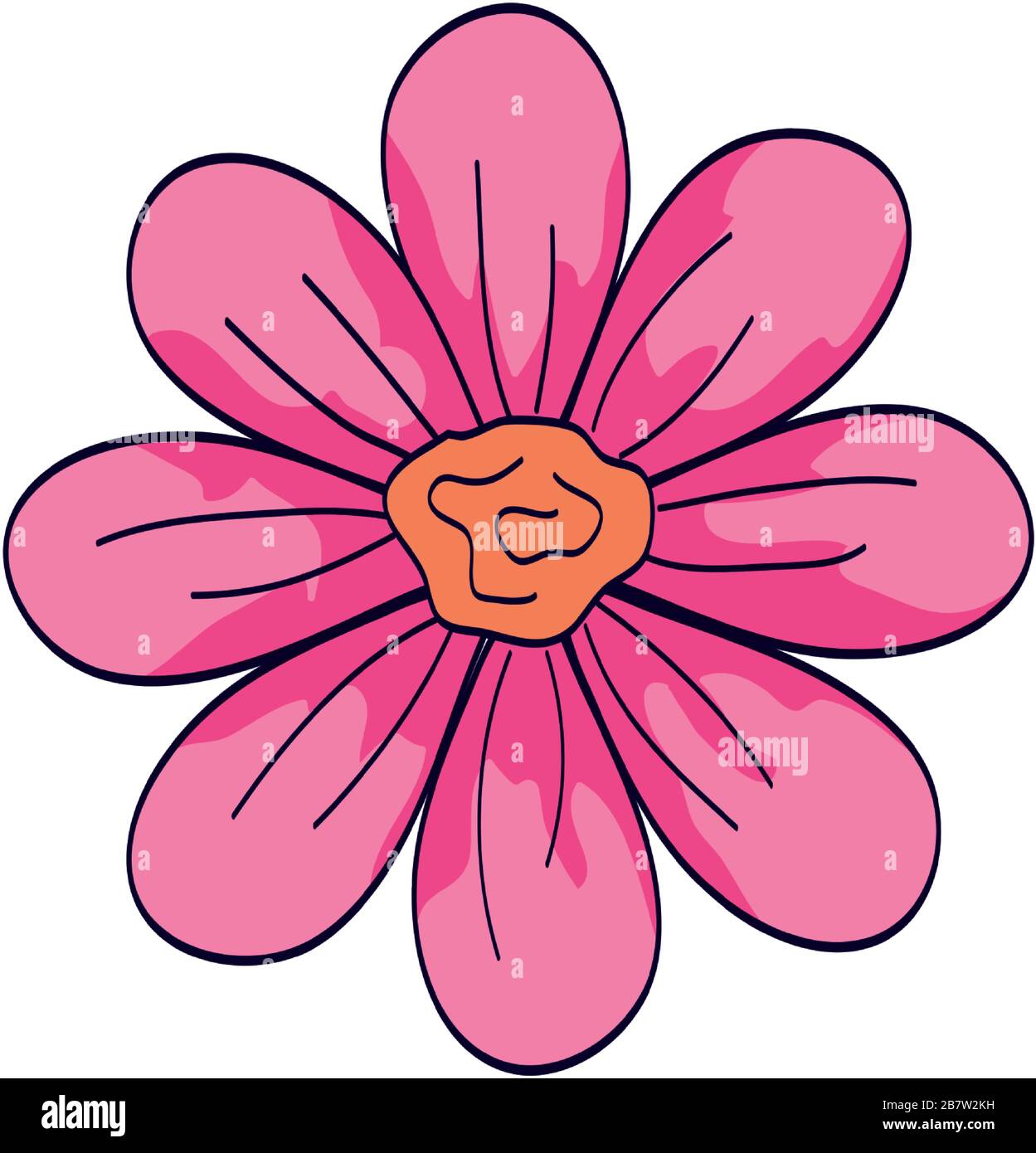 cute flower pink color isolated icon Stock Vector Image & Art - Alamy