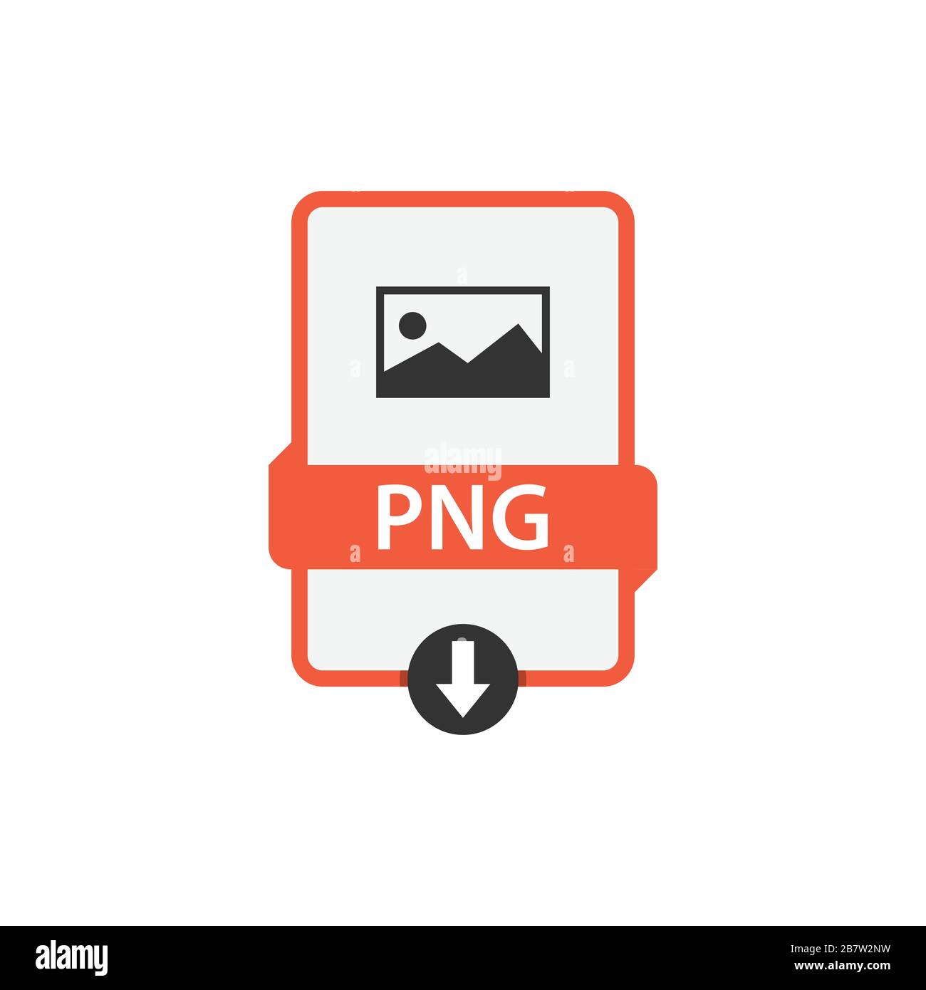 PNG download file format vector image. PNG file icon flat design graphic vector Stock Vector