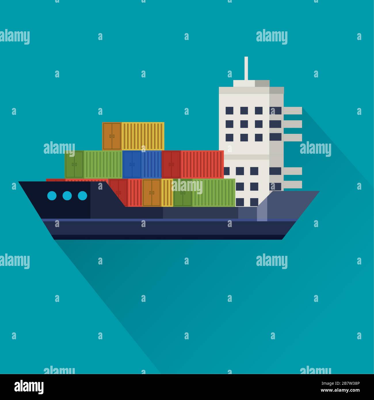 cargo ship transportation in blue background Stock Vector Image & Art ...