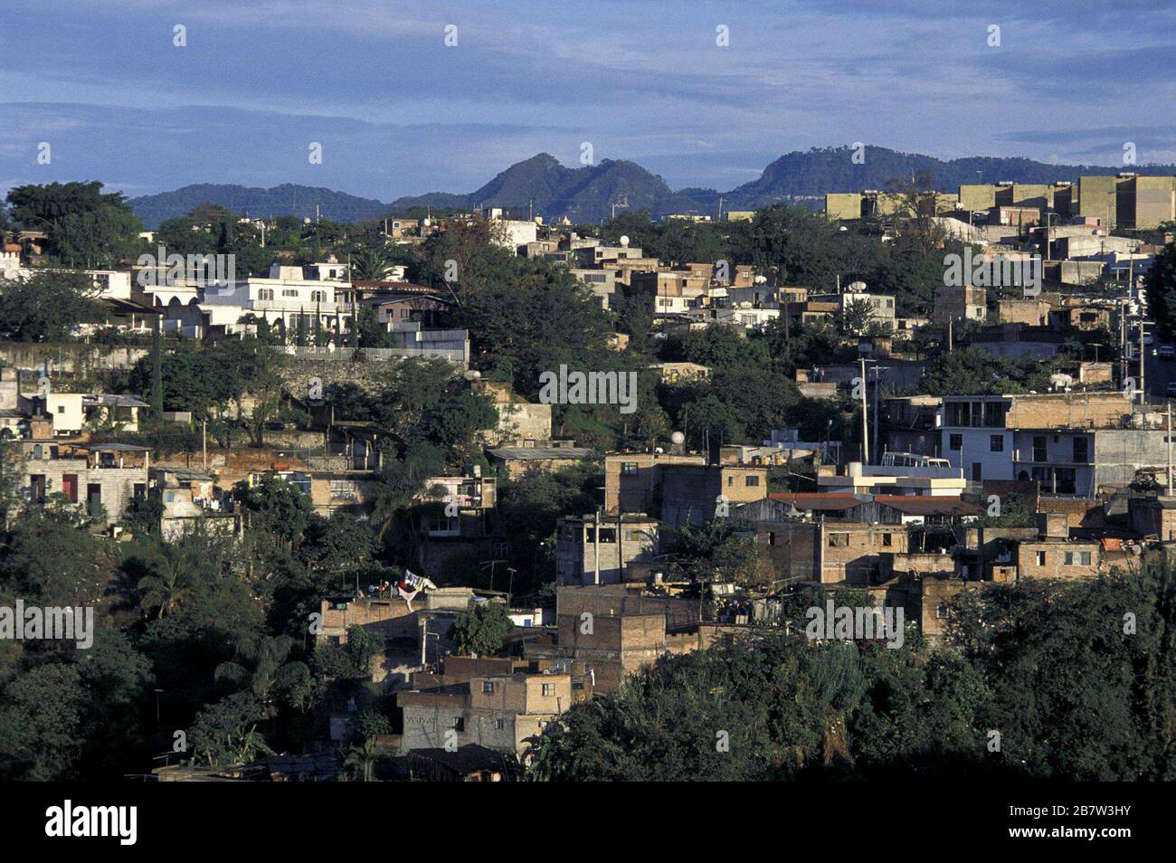 Cuernavaca, Morelos, Mexico Hillside homes in residential neighborhood