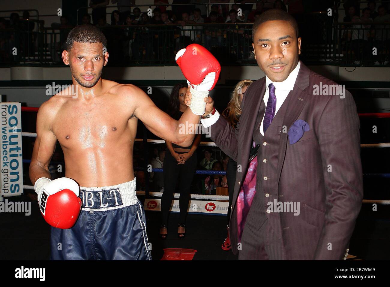 Robert Llyod Taylor (blue shorts) defeats Tommy Broadbent (black shorts ...