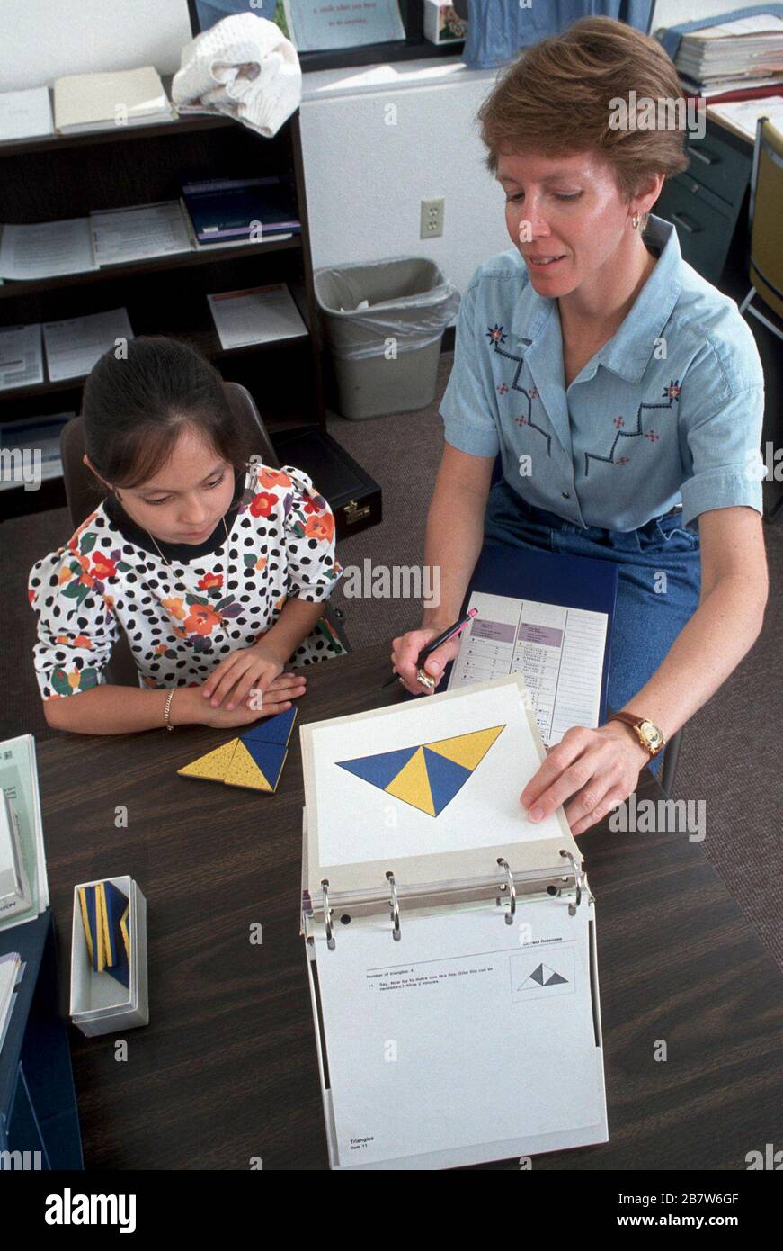 Austin Texas USA,1992 School psychologist administers WISC
