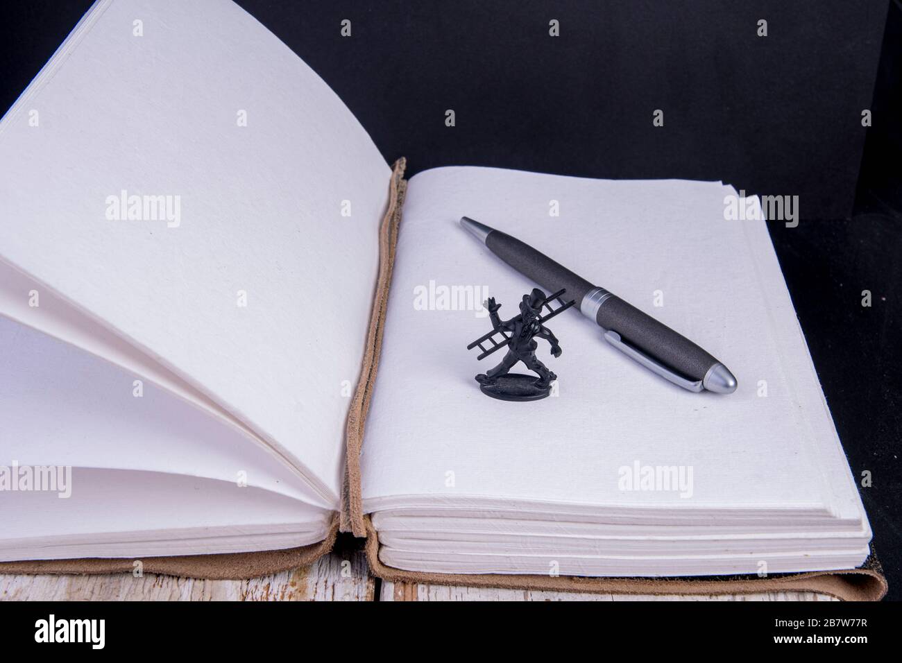 Diary without content with chimney sweep with chimney Stock Photo