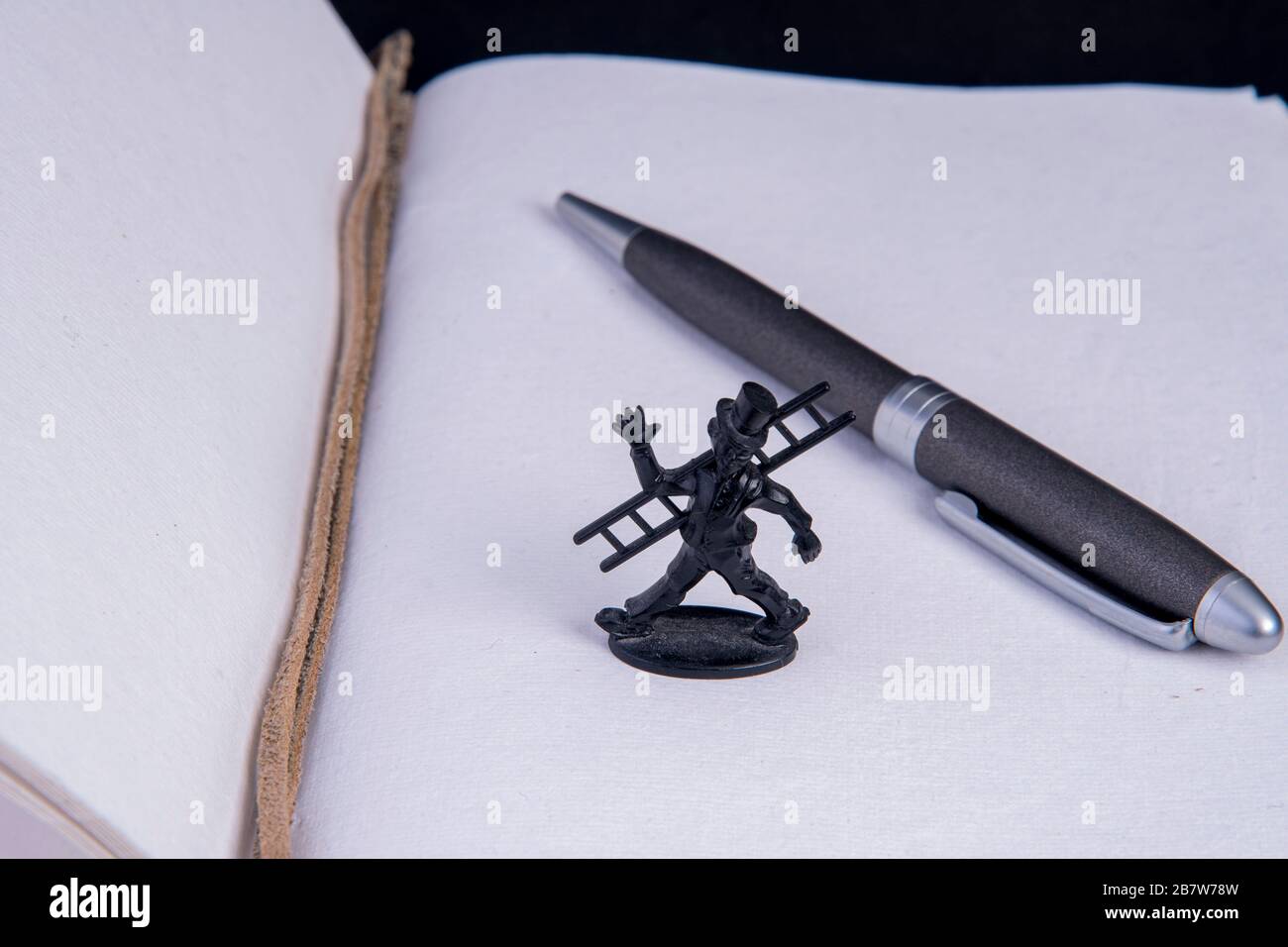Diary without content with chimney sweep with chimney Stock Photo