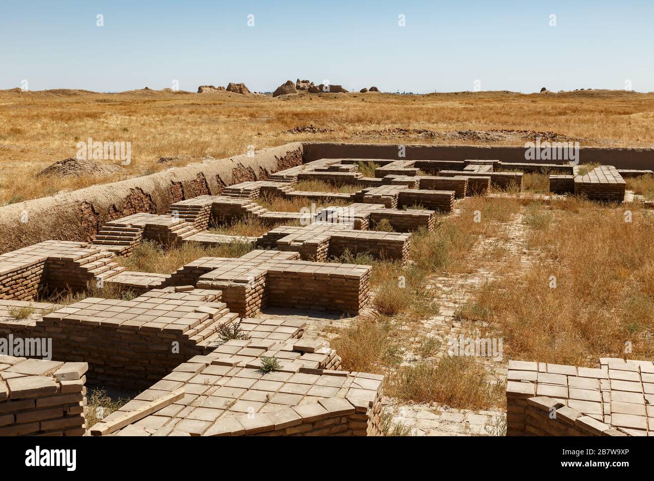 Ruins of an ancient city Sawran or Sauran near Turkistan in