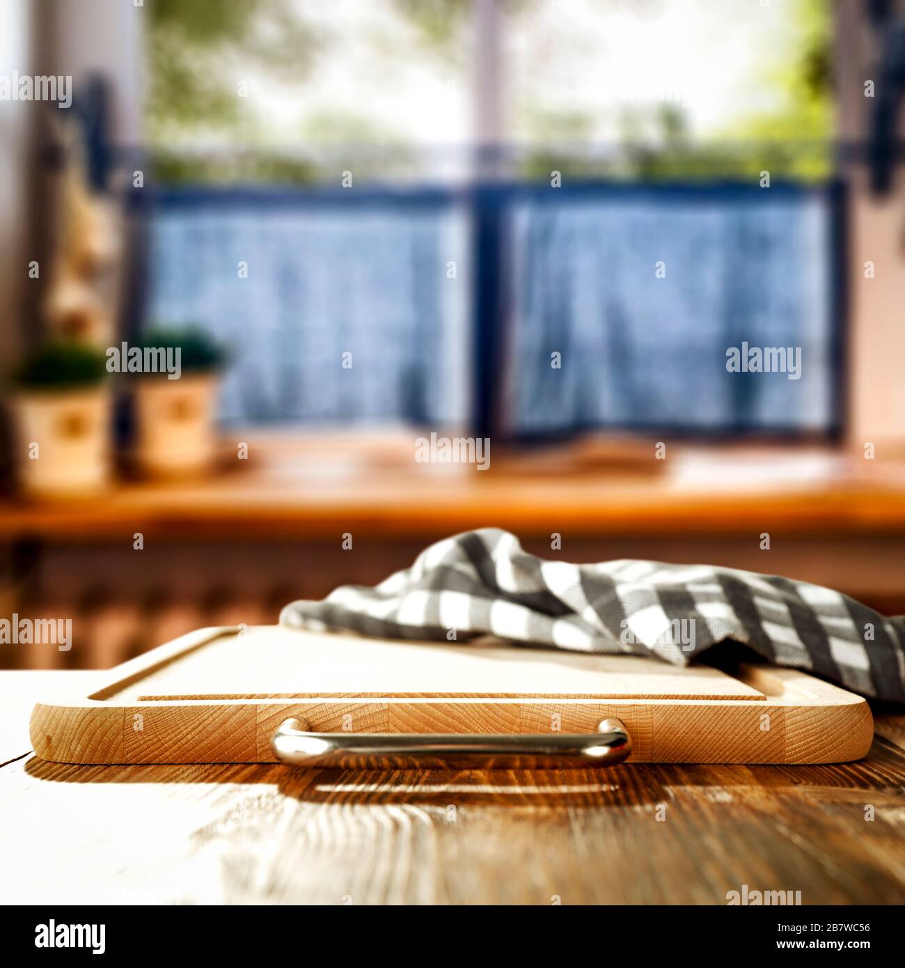 Wooden tabletop with window cozy home interior background Stock Photo ...