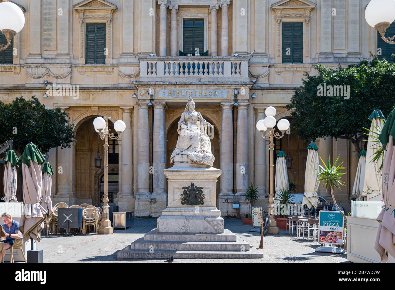 Queen Victoria Statue, Valletta, Malta Stock Photo