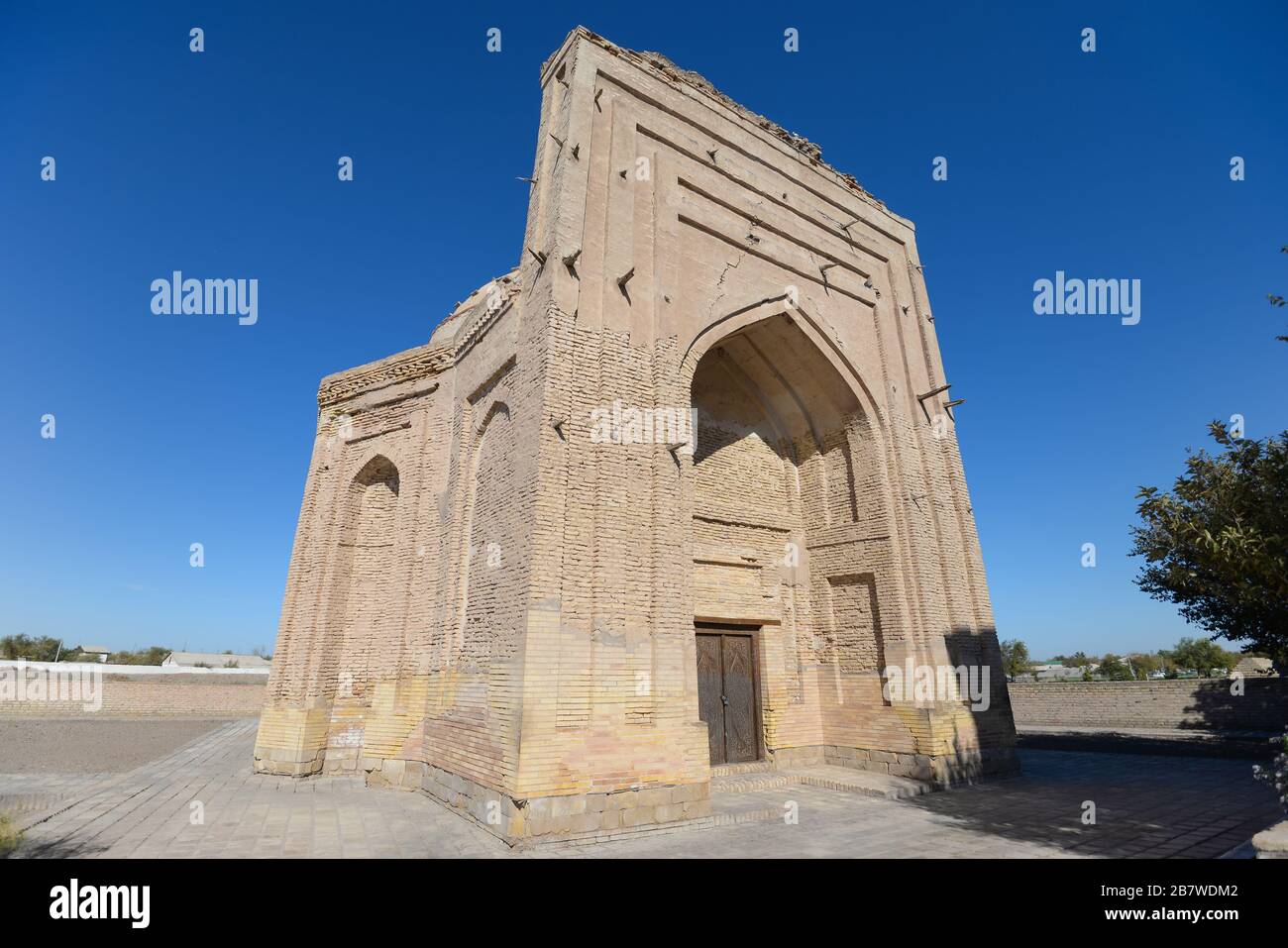 Sultan Ali Mausoleum in the centre of the new town of Kunya Urgench, Turkmenistan within a Muslim cemetery. Listed as UNESCO World Heritage Site. Stock Photo