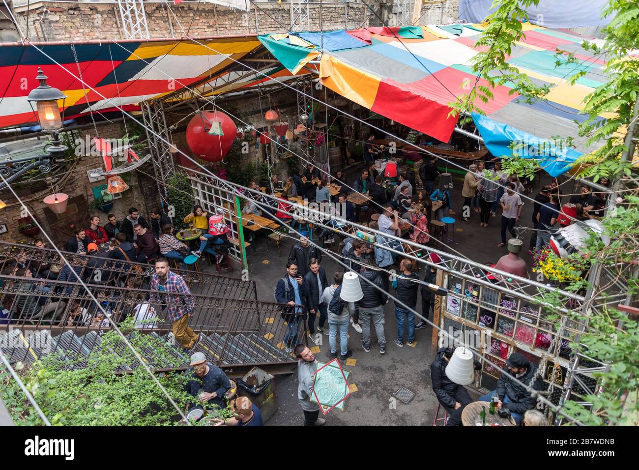 Budapest, Hungary 27 April 2019 Interiors with tattered vintage