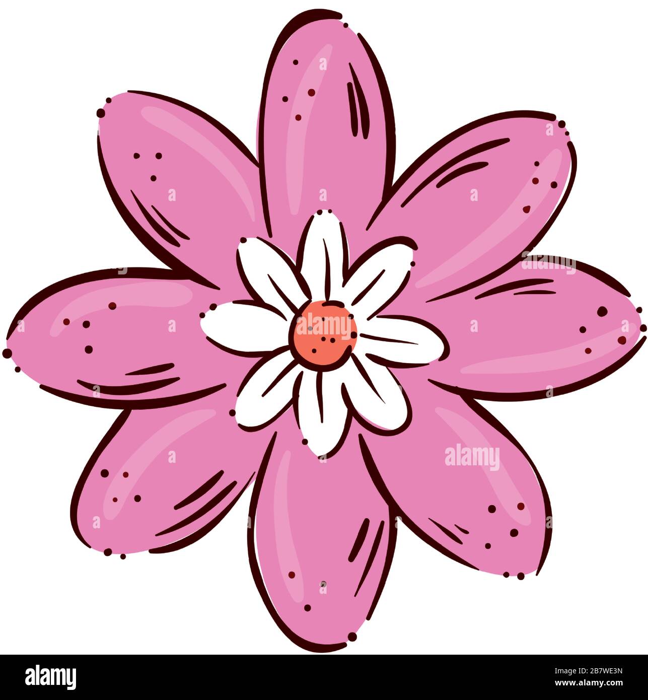 cute flower pink color isolated icon Stock Vector Image & Art - Alamy