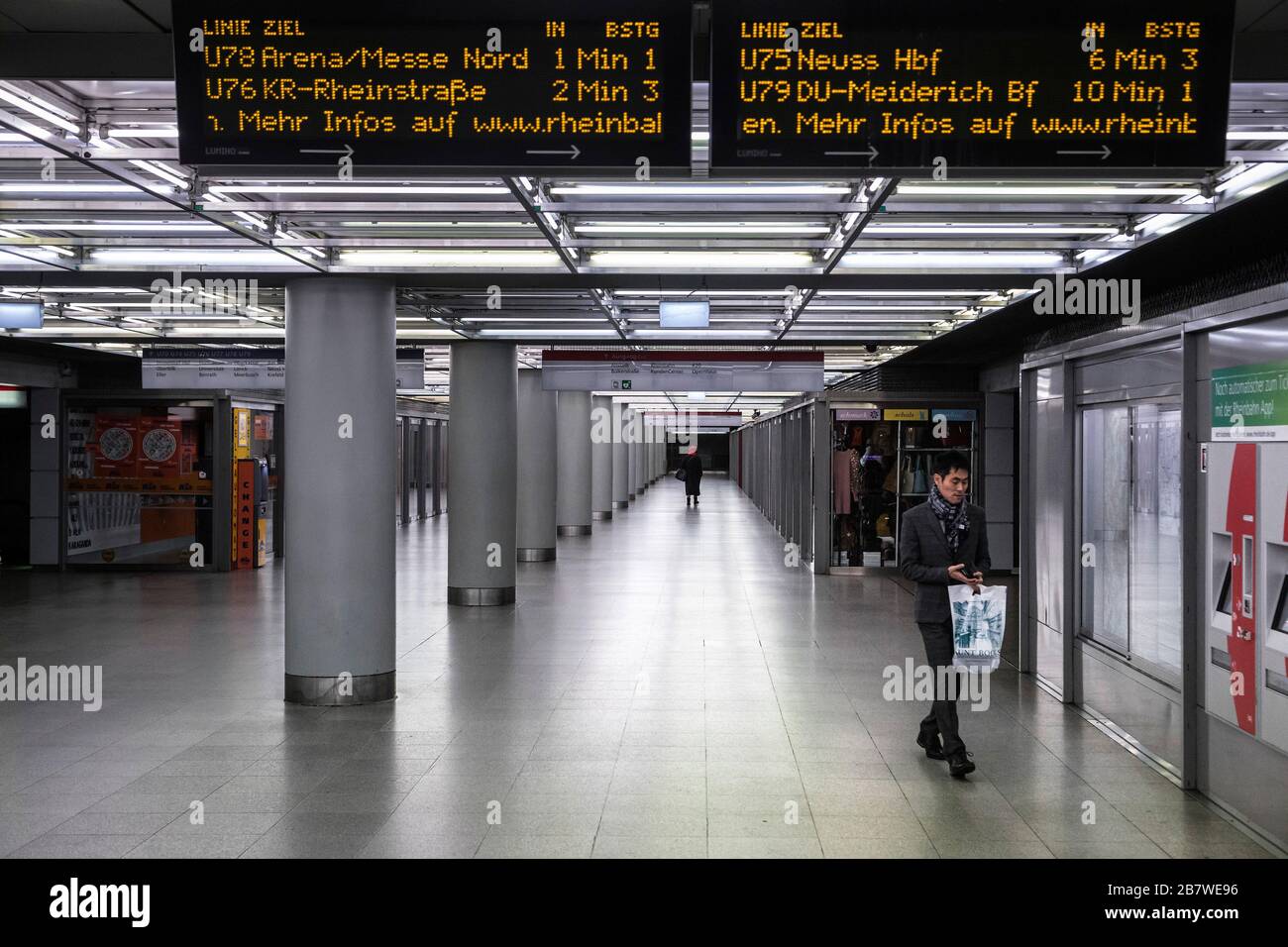 Dusseldorf subway on Heinrich-Heine-Allee, unusually empty during rush  hour, due to the corona pandemic Stock Photo - Alamy