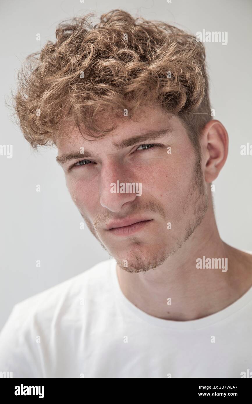 Close up Portrait of Young Man Stock Photo