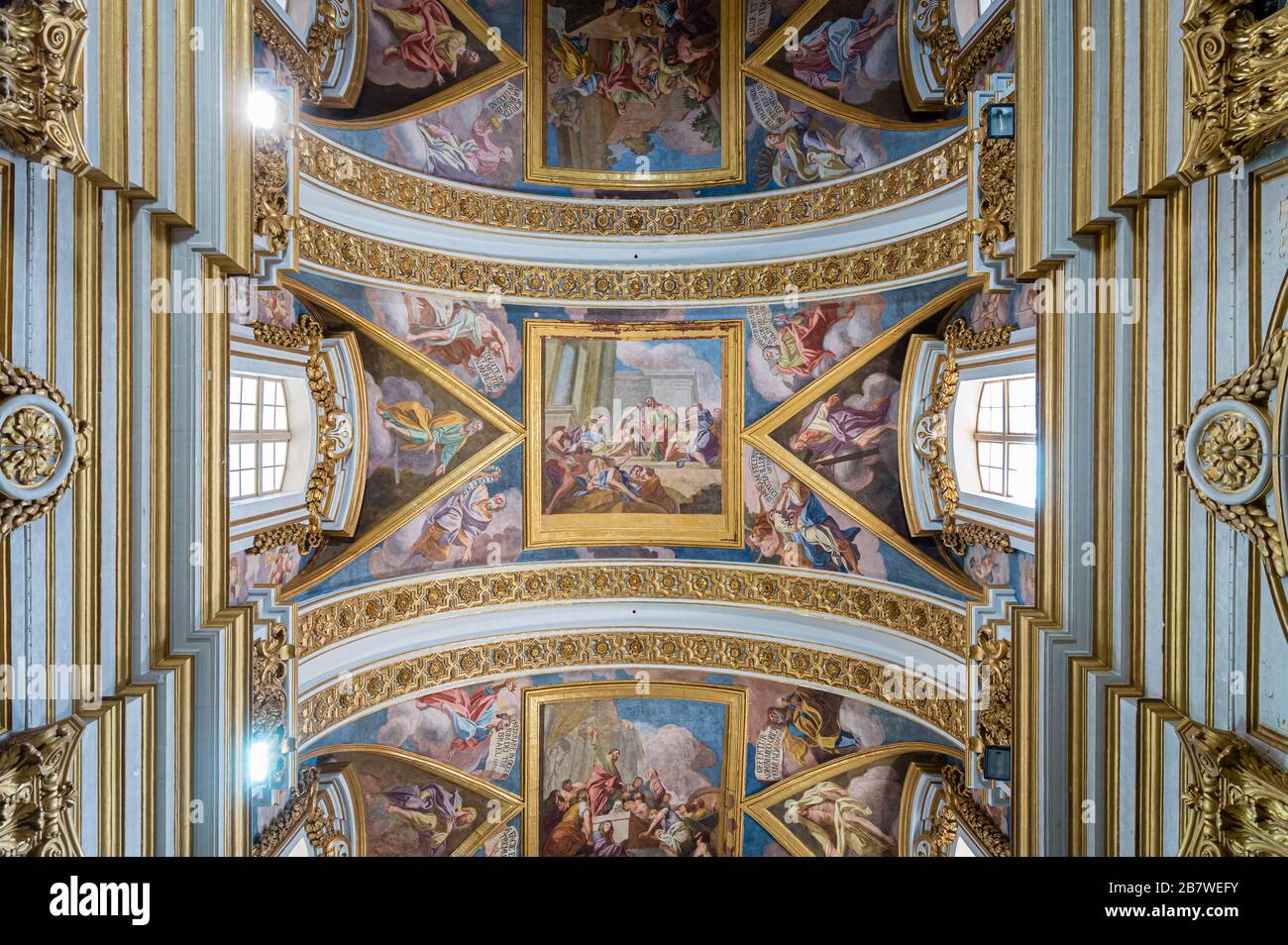 Inside St Paul's Cathedral, Mdina, Malta Stock Photo