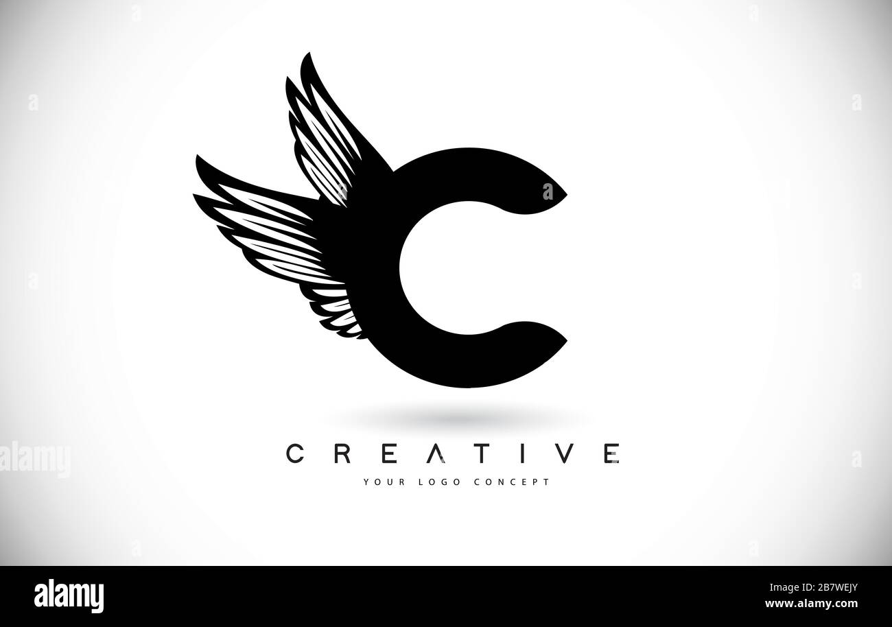 C Letter Logo with Wings. Creative Wing Letter C Logo icon Design ...