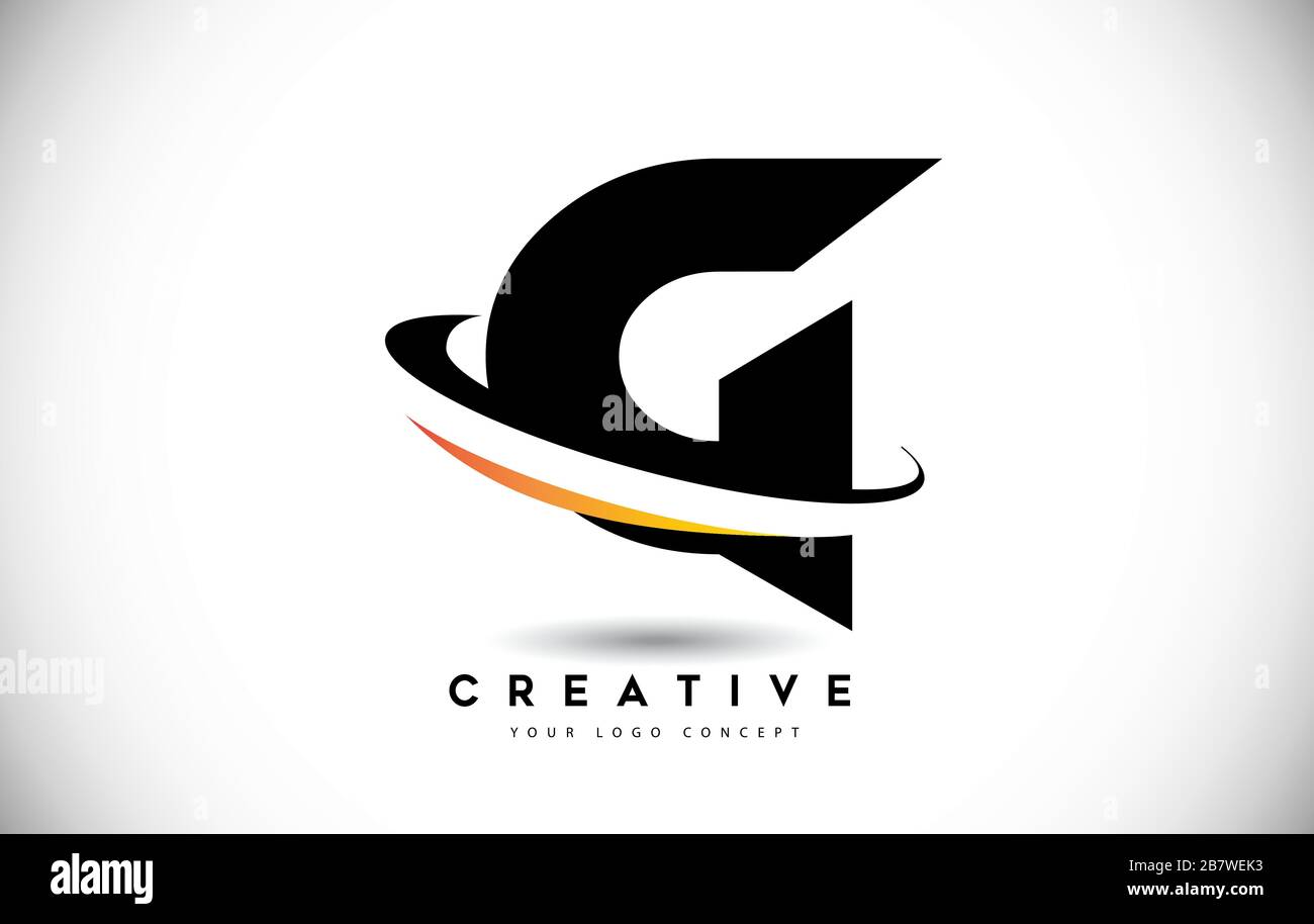 Letter G Swoosh Logo With Creative Curved Swoosh Icon Vector ...