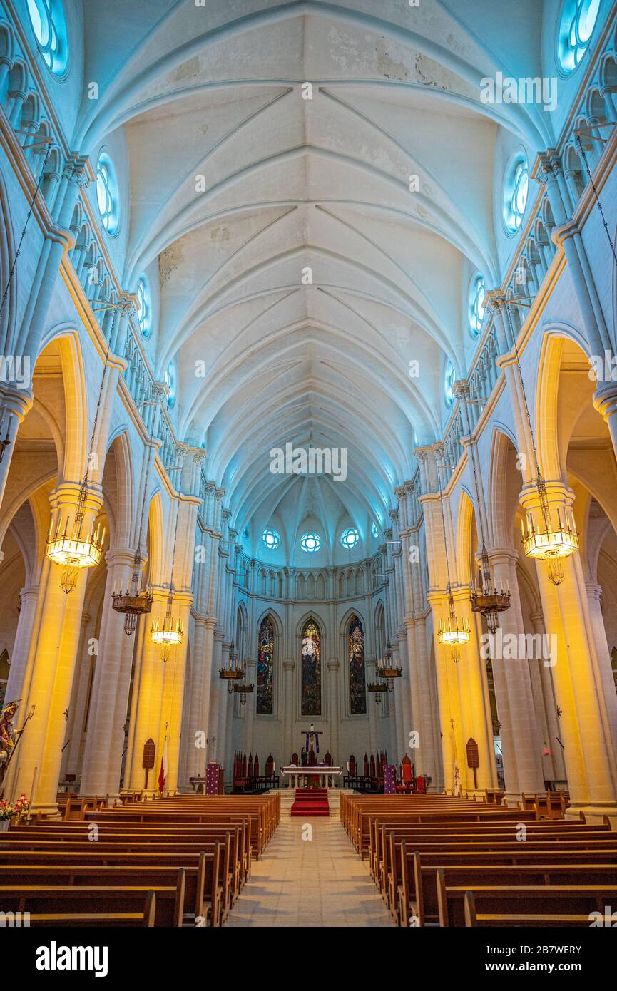 Inside Church of Our Lady of Mount Carmel, Malta Stock Photo