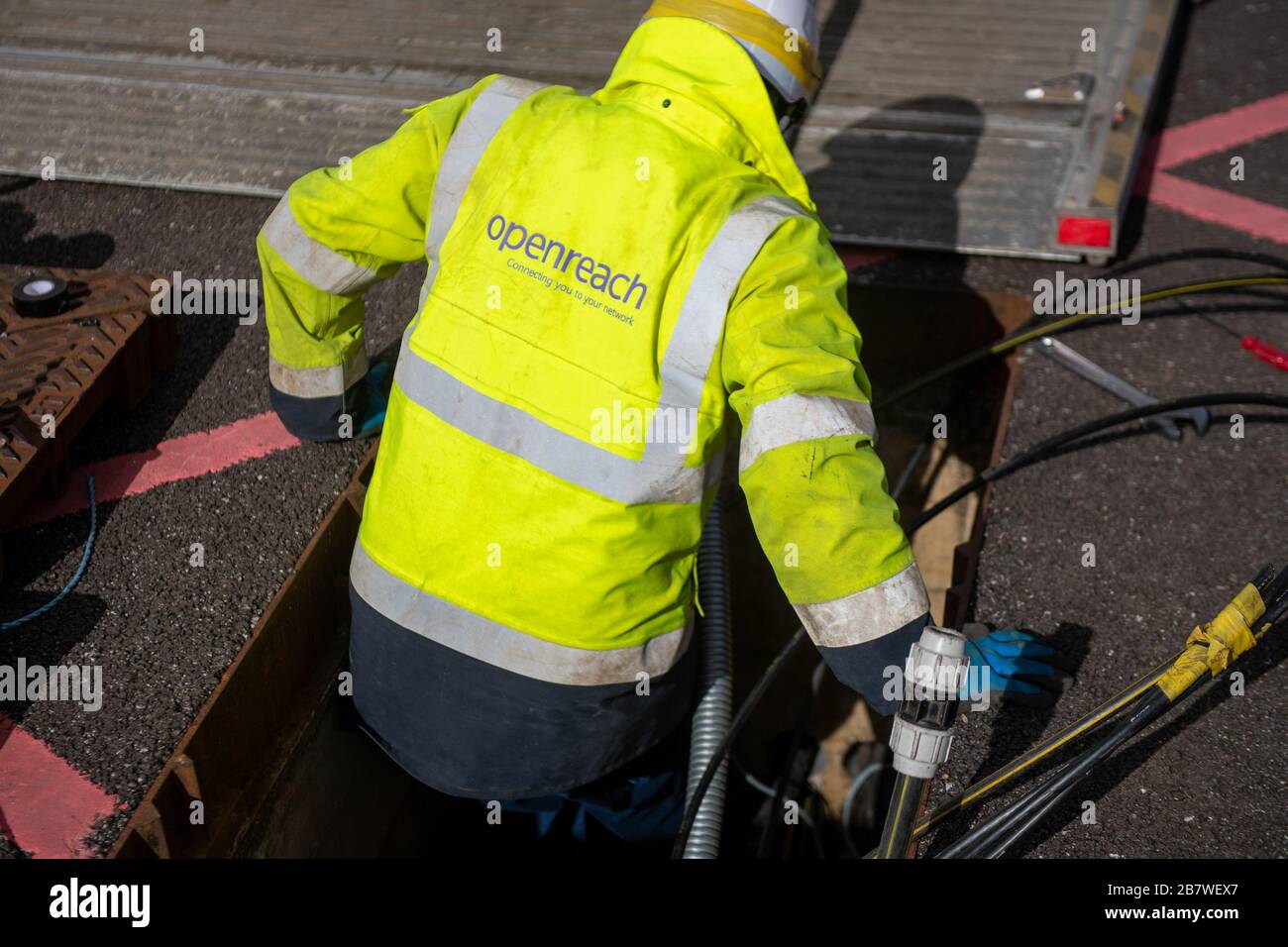 Openreach engineers the Openreach training centre in Peterborough Stock