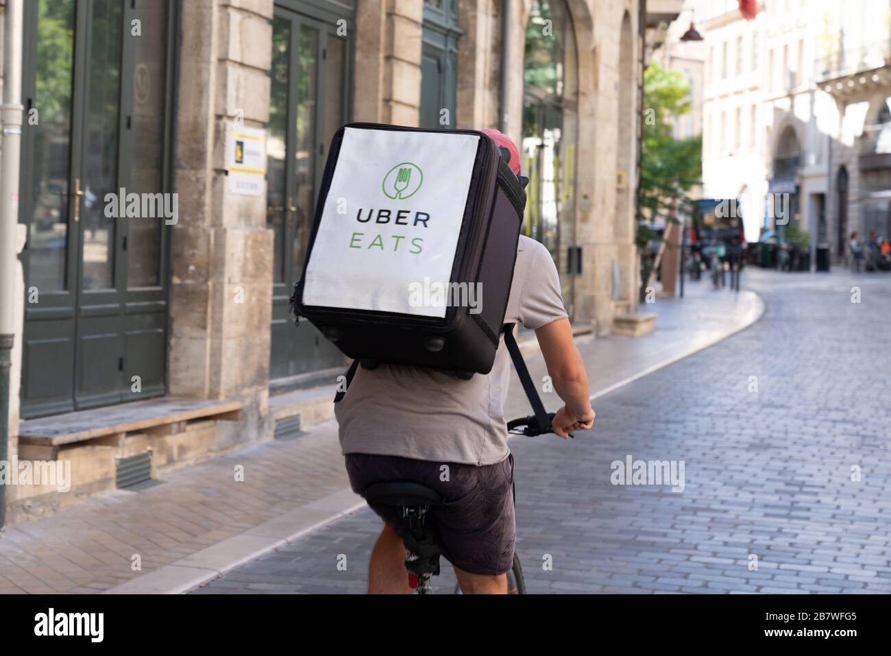 Bordeaux , Aquitaine / France - 11 13 2019 : Uber eats bike 