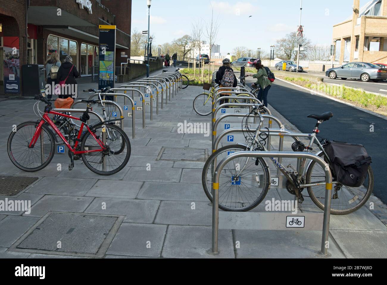 cycle parking racks in kingston upon thames, surrey, england Stock