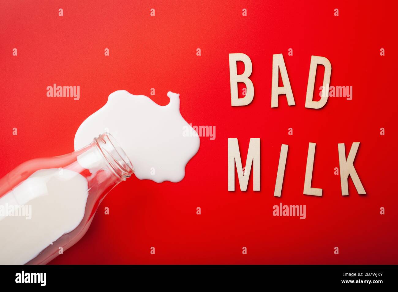 bad milk word letter text lactose intolerance allergy. milk splatter