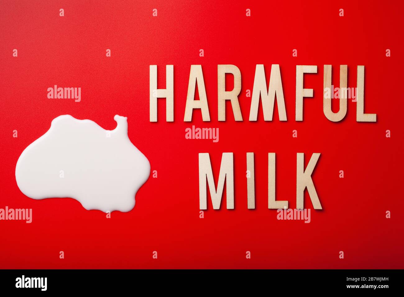 harmful milk word text letters lactose intolerance allergy. milk