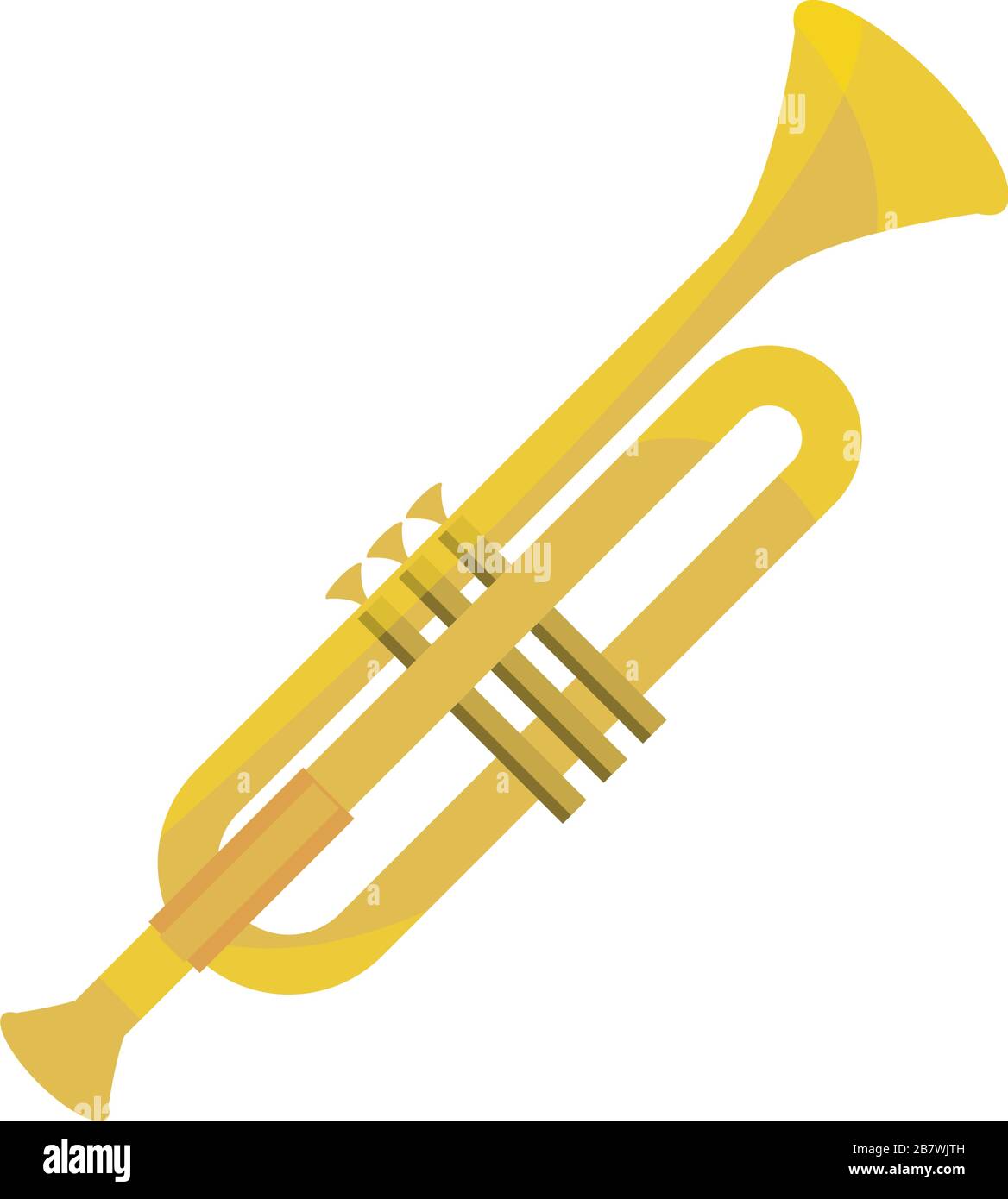 trumpet wind musical instrument vector illustration isolated icon Stock