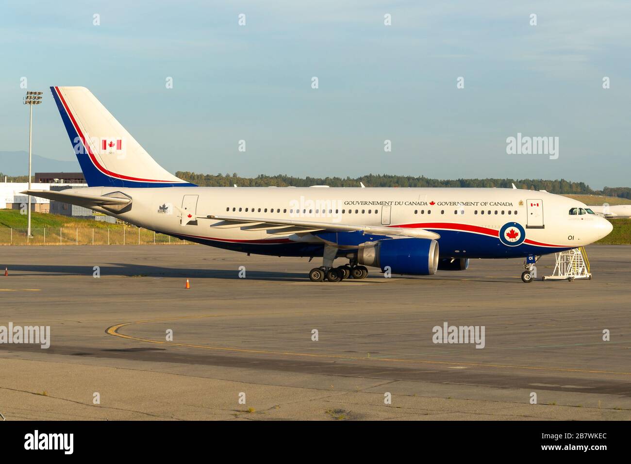 Government of Canada Airbus A310 used for official transportation including the Canadian Prime Minister. Aircraft also referred as CC-150 Polaris VIP. Stock Photo